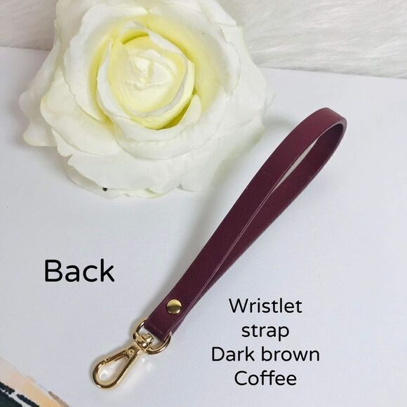 WRISTLET STRAP LEATHER DARK BROWN COFFEE - Picture 2 of 6